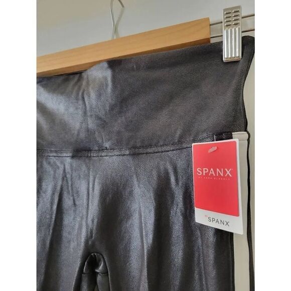 Spanx Faux Leather Side Stripe Leggings S/P NWT - Picture 7 of 11